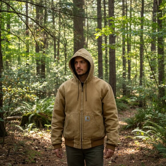 Vintage Baggy Carhartt Duck Canvas Streetwear Jacket L/XL Distressed Work Grunge - Picture 2 of 11